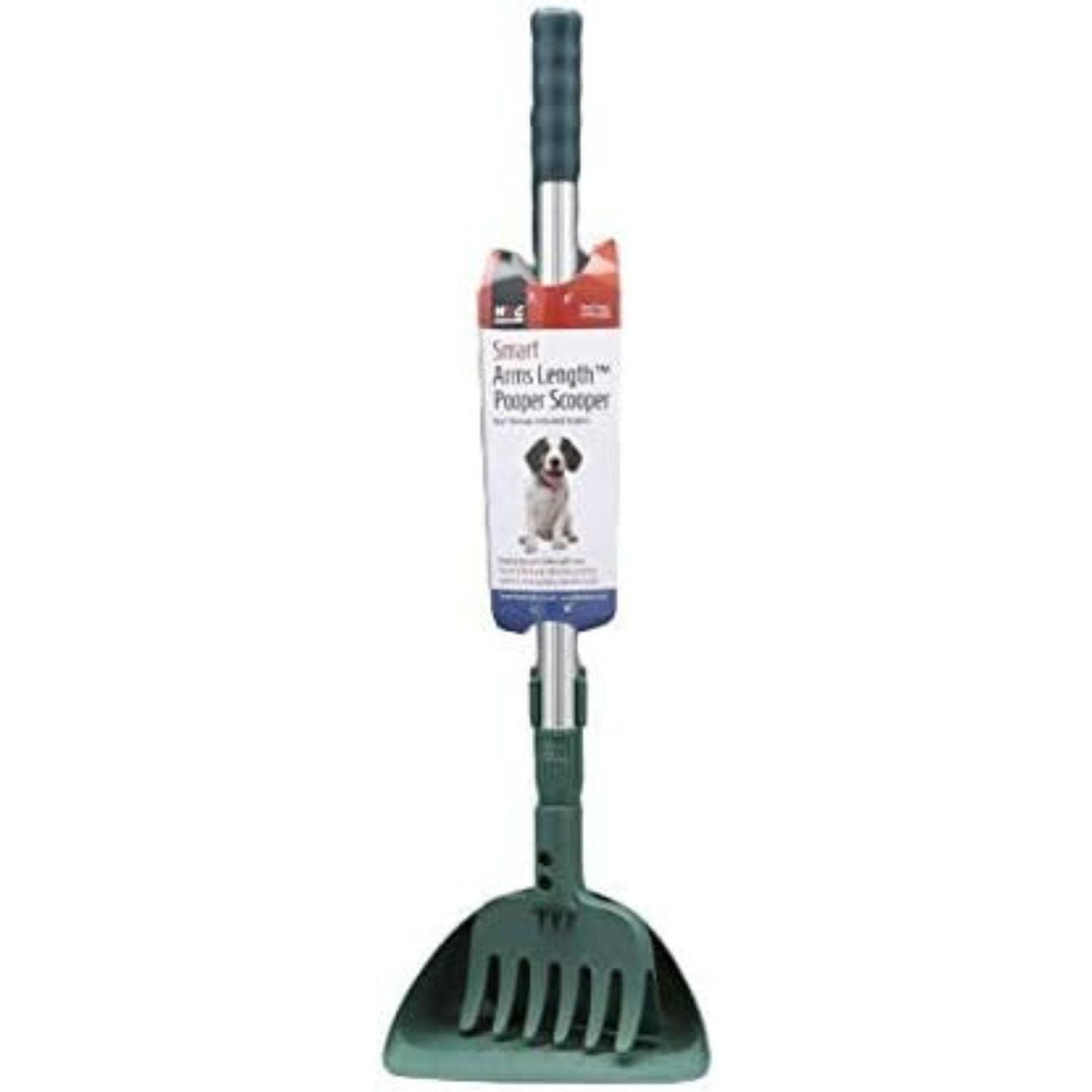 Arms Length Poop Scoop with Rake and Handle for Easy Pet Waste Cleanup