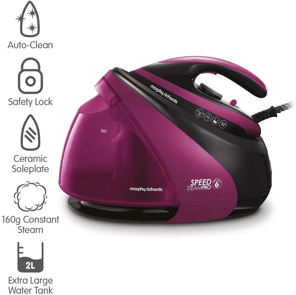 PurSteam Professional Grade 1800-Watt Steam Iron with Digital LCD Screen,  3-Way Auto-Off, Double-Layer Ceramic Soleplate, Axial Aligned Steam Holes