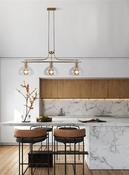 Margarita 3Lt Bar Pendant - Brass Metal &amp; Clear Glass-31031-3PB