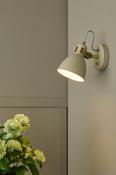 Dar Frederick Single Wall Spotlight Cream Antique Brass- FRE0733
