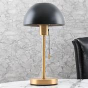 CORK BELLA SATIN BRASS Table Lamp C/W BLACK DOME SHADE-TLBELLA/BL image