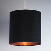 Black Velvet Drum Lampshade-L16VELDRUM/BLA image