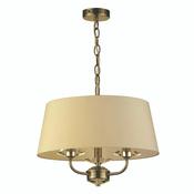 Stylo 3 light antique brass pendant complete with a cream shade | PFSTYLO/3AB image