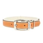 CIRCLE-T Double-Ply Leather Dog Collar, Tan/Cream image