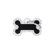 MY FAMILY Glam Black Crystal Bone ID Tag image