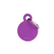 MY FAMILY Small Round Purple Aluminium Tag image