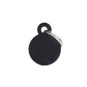 MY FAMILY Small Round Aluminium Black ID Tag image