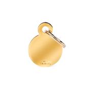 MY FAMILY Small Round Golden Brass ID Tag image