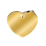 MY FAMILY Big Heart Golden Brass ID Tag image