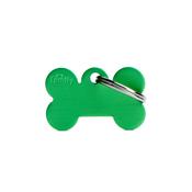 MY FAMILY Small Bone Aluminium Green ID Tag image