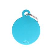 MY FAMILY Big Round Aluminium Light Blue ID Tag image