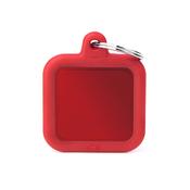 MY FAMILY Red Square Rubber ID Tag image