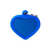 MY FAMILY Blue Heart Rubber ID Tag image