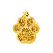 MY FAMILY Big Paw Glitter Gold ID Tag image