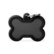 MY FAMILY Bone Black Rubber ID Tag image