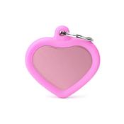 MY FAMILY Pink Heart Rubber ID Tag image