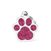 MY FAMILY Big Paw Pink Glitter ID Tag image