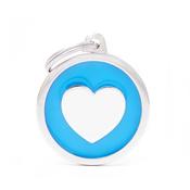 MY FAMILY Big Circle &amp;amp; Heart Light Blue ID Tag image