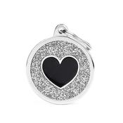MY FAMILY Big Circle Silver Glitter ID Tag image