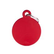 MY FAMILY Big Round Aluminium Red ID Tag image