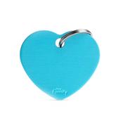 MY FAMILY Big Heart Light Blue Aluminium ID Tag image