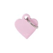 MY FAMILY Small Pink Heart Aluminium ID Tag image