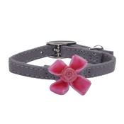 LI’L PALS Safety Kitten Collar with Pink Flower, Grey image