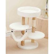 BLUE PAW 3-Tier Cat Tree Cream with Fleece Hammock, 40x40x73cm image