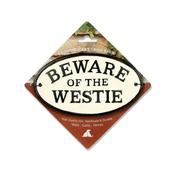 Beware of the Westie Oval Cast Iron Sign image