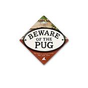 Beware of the Pug Oval Cast Iron Sign