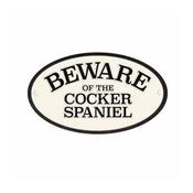 Beware of the Cocker Spaniel Oval Cast Iron Sign image