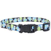 STYLES Adjustable Dog Collar, Green &amp;amp; Blue Bones image