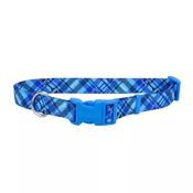 STYLES Adjustable Dog Collar, Blue Plaid image