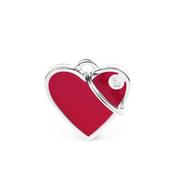MY FAMILY Small Heart Red ID Tag image