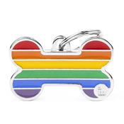 MY FAMILY Rainbow Bone Large ID Tag image