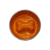 BLUE PAW Small Slow Feed Bowl with Bone, Orange image