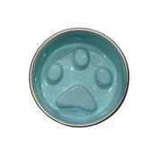 BLUE PAW Medium Slow Feed Bowl with Paw, Aqua image
