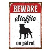 Staffie On Patrol Tin Sign image