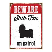Shih Tzu On Patrol Tin Sign image