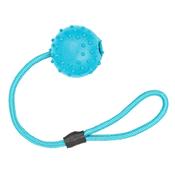 TUFFS Floating Rubber Studded Dog Ball with Rope, 7.5cm image