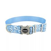 SUBLIME Adjustable Dog Collar, Blue Waves &amp;amp; Checkers image