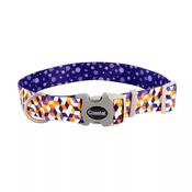 SUBLIME Adjustable Dog Collar, Purple &amp;amp; Orange Cubes image