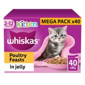 WHISKAS 2-12mths Kitten Poultry Feasts in Jelly, 40x85g image