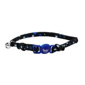 SAFE CAT Rolled Collar for Long-Haired Cat, Black Stars image