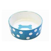 HAPPY PET Polka Dot Pet Bowl, Blue image