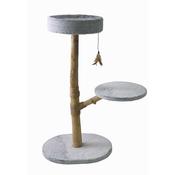 BLUE PAW X-Large 2-Tier Cat Tree, Pear Wood &amp;amp; Grey Faux Fur image