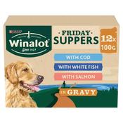 WINALOT Fish Suppers Mixed in Gravy Wet Dog Food Pouches, 12x100g image