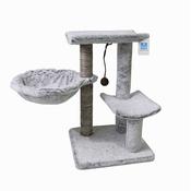 BLUE PAW Medium Faux Fur Scratcher with Bed &amp;amp; 2 Perches, Grey image