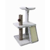 BLUE PAW Medium Faux Fur 2-Tier Tree with Ladder &amp;amp; Ball, Grey image