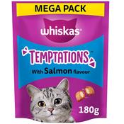WHISKAS Temptations Cat Treats with Salmon, Mega Pack 180g image